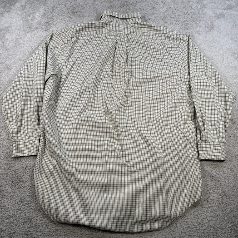 Polo Ralph Lauren Shirt Men XL 16.5 Beige Check Long Sleeve Button Pony Yarmouth - Picture 6 of 7